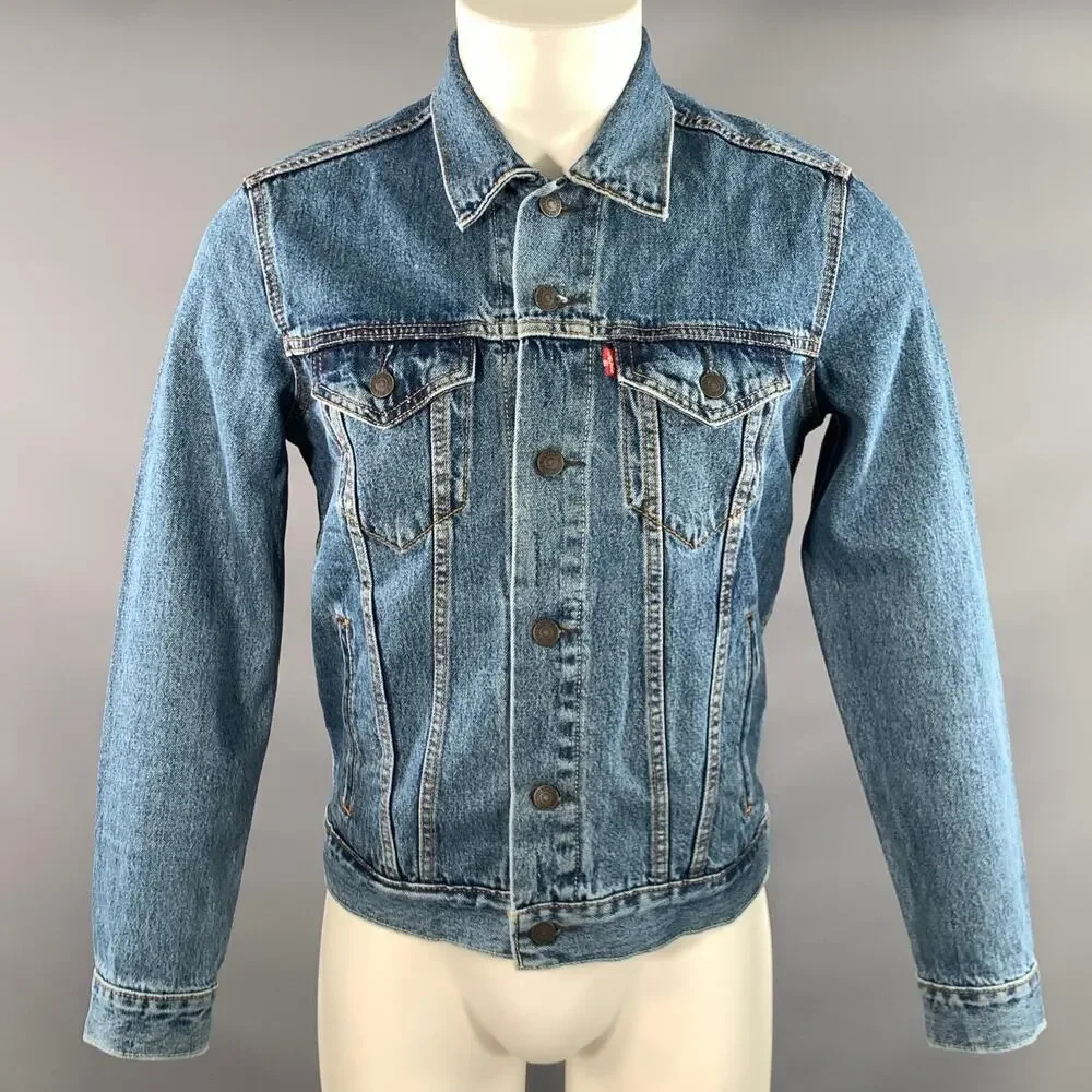 LEVI'S Size S Blue Washed Cotton Trucker Jacket